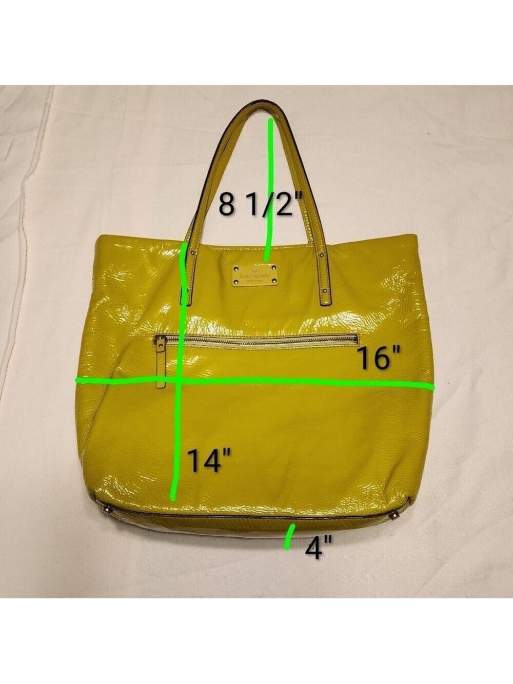 Kate Spade Yellow Patent Leather Large Shopper Tote Bag - Picture 12 of 12